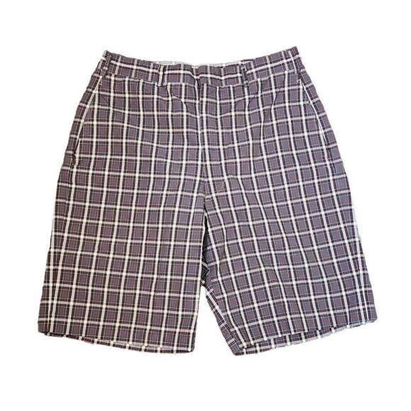 Vintage 60s 70s Flat Front Shorts Mens Size 30 Plaid Preppy Pockets